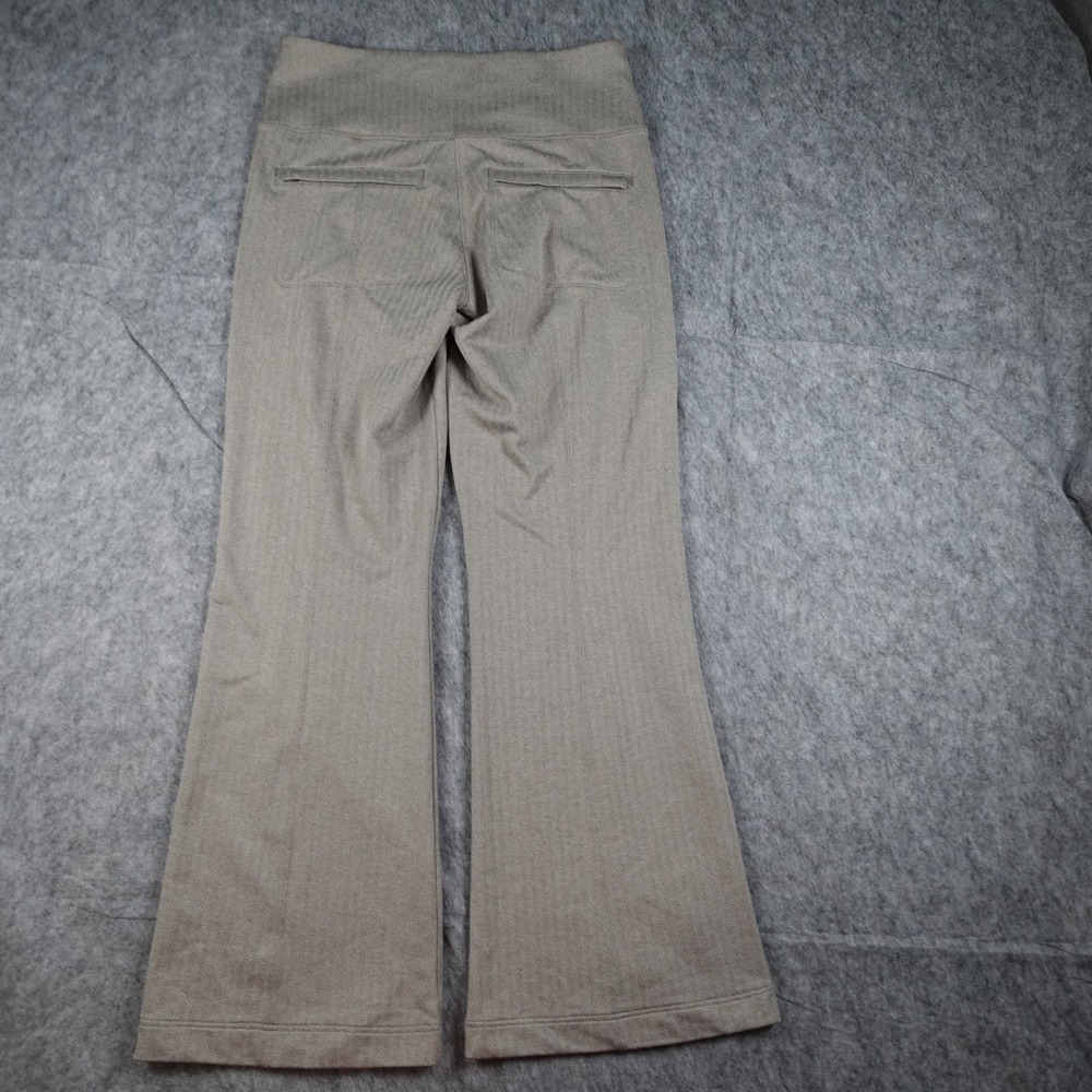 Athleta Pant Women Medium Brown Delancey Herringbone Flare Stretch Athleisure - Picture 12 of 13